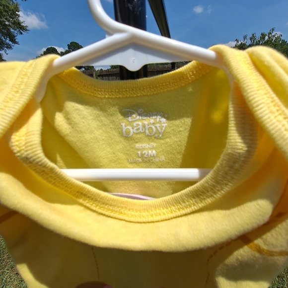 🟡 Disney Belle Baby Girl 12 Months Snap Between The Legs Onesie - Picture 6 of 7
